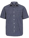 Jan Vanderstorm Herren Kurzarm Streifenhemd Perttu blau 6XL (XXXXXXL) - 53/54