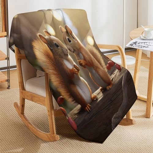 Couverture de lit écureuil flanelle grand jeté de canapé salon 180x200