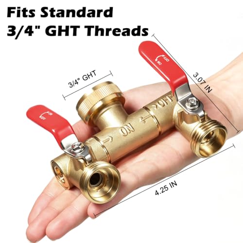 Image of SheeChung Hose Splitter 2 Way Heavy Duty, 360 Rotatable Hose Y Splitter