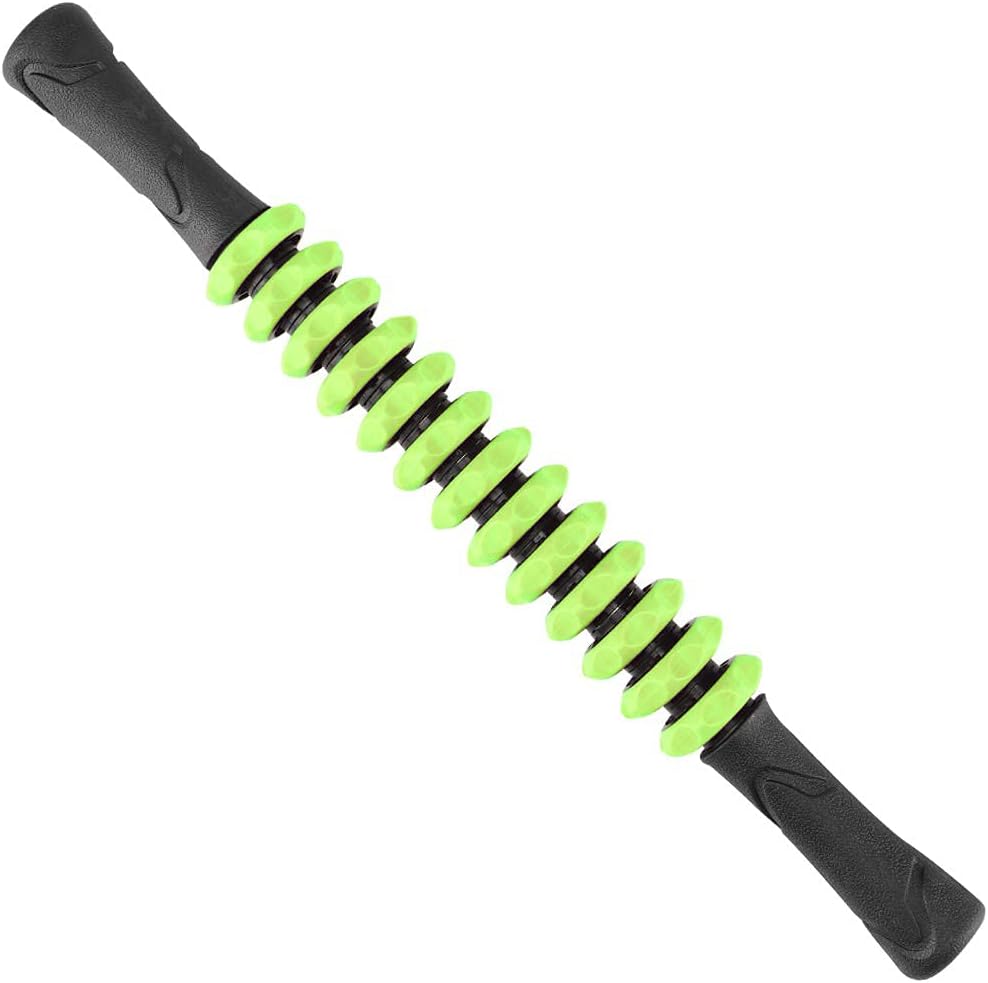 Professional Muscle Roller Stick For Release Sore Muscle, 2019 Leg Gym Hand Muscle Rollers（Green）