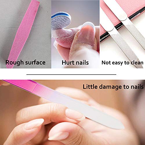 IHUIXINHE Nagelfeile Glas Set, 6er St. Glasfeile für Nägel aus Kristall Glas mit Nagelfeilen für Gelnägel und… – Bild 4