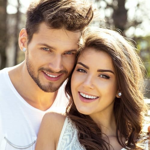 Vista 6 de Aretes de moissanita para mujer, aretes de moissanita creados en laboratorio, aretes de plata de ley 925, aretes de tuerca con rosca trasera