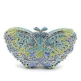 UMREN Women’s Elegant Butterfly Rhinestone Evening Bags Luxury Crystal Clutch Wedding Party Cocktail