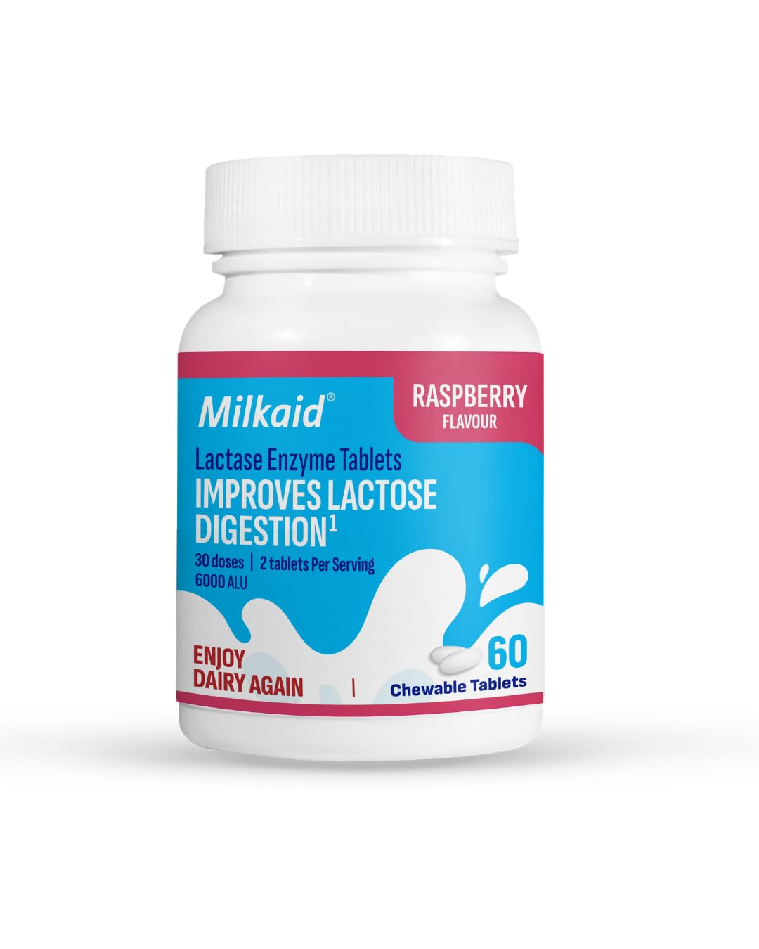 Milkaid Lactase Enzyme Chewable Tablets for Lactose Intolerance Relief | Gas &