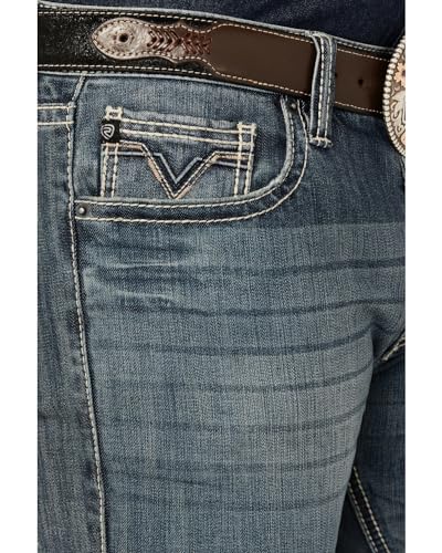 Rock & Roll Denim Western Jeans Mens Stitch Med Wash BM1RD036752