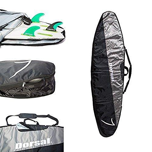 DORSAL Travel Shortboard and Longboard Surfboard Board Day Bag Cover 6'6 Black/Grey