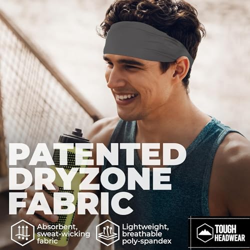 Image of Tough Headwear Tough Outfitters Headband for Men - Mens Headbands - Working Out Sports Performance Head Bands - Athletic Cycling Running Sweat Band, Football Headbands - Sweat Bands Men /Women