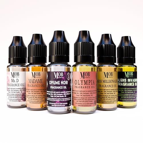 6 x 10mL Luxury and Designer Fragrance Oil Sets - Highly Concentrated Suitable for Soaps Bath Bombs Candles diffusers Wax Melts and Sprays (Womens Designer)
