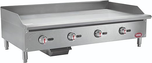Kratos 29Y-006 48" Wide Commercial Gas Countertop Griddle with Manual Controls, 4 Burners, 120,000 BTU