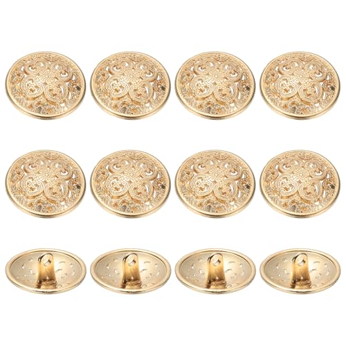 YELARXI boutons creux métal rond - 20mm or rose 12pcs