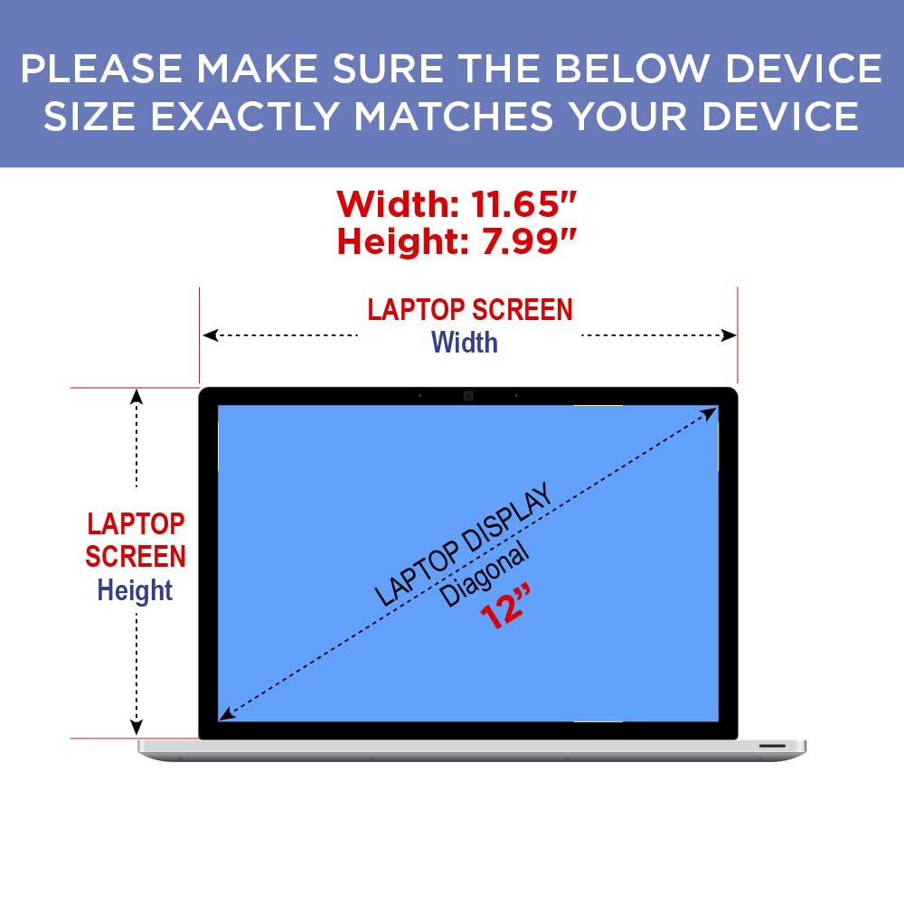 BROTECT Privacy Schermbeschermer voor Dell Latitude 7230 Rugged Extreme [Anti-Spy, Screen Protector, Blue Light Filter