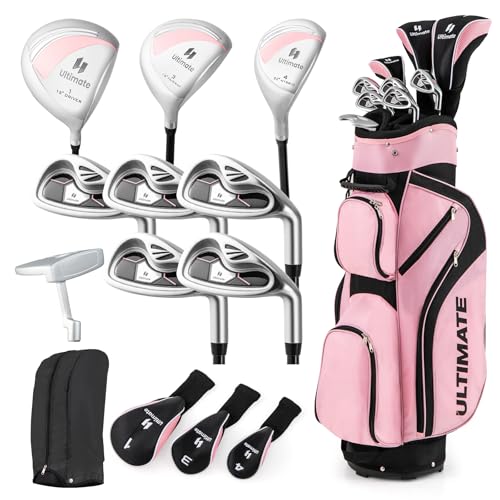 GYMAX Complete Golf Club Set for Women, 14 PCS Right Hand Golf Set with #1 Driver & #3 Fairway & #4...