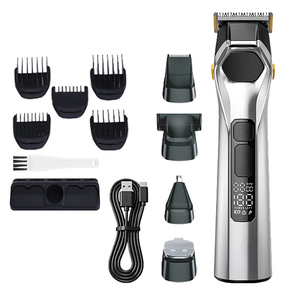 Cortapelos para hombres, kit de aseo impermeable, recortador de barba eléctrico, inalámbrico, maquinilla de afeitar recargable, nariz facial