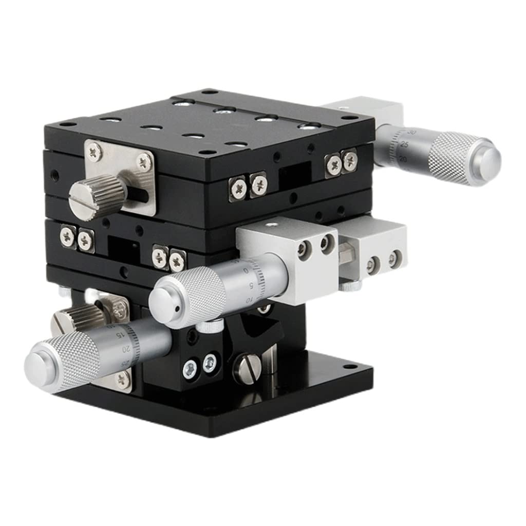 Stół przesuwny liniowy z ręcznym stolikiem liniowym o osiach XYZ 40x40 mm – platforma przycinająca z duraluminium do pozycjonowania w instrumentach optycznych (dł. 40 cm)