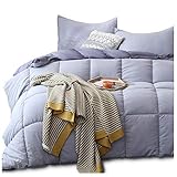 KASENTEX All Season Down Alternative Quilted Comforter Set Reversible Ultra Soft Duvet Insert Machine Washable, Queen, Quartz Silver/Pebble Grey