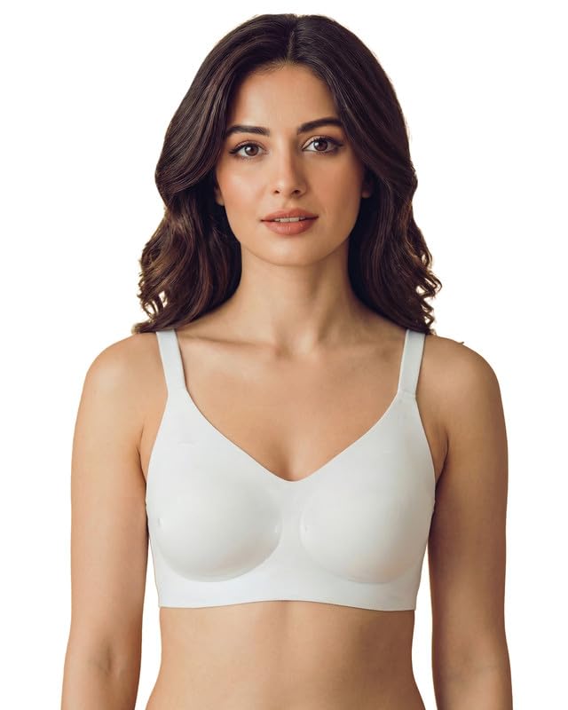Image of Tweens Cotton Padded Bonded Bra for Women | Full Coverage Wire-Free Bra | Seamless No-Dig Comfort | Breathable Cotton | Elastic-Free Bottom Band & Side Wings | Pack of 1|