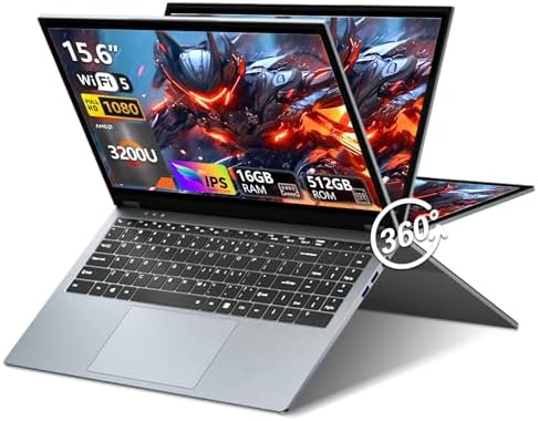 Ordinateur Portable 16 Pouces, PC Portable Win 11 16Go RAM