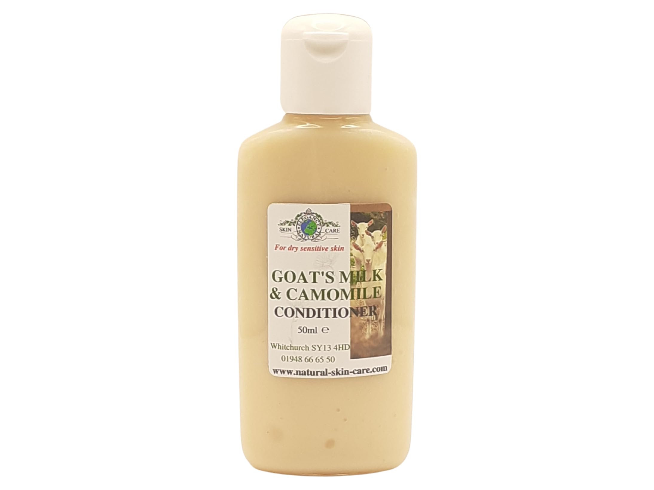 Travel Size Goats Milk & Camomile Conditioner 50ml for Psoriasis Eczema Dermatitis by Elegance Natural Skin Care