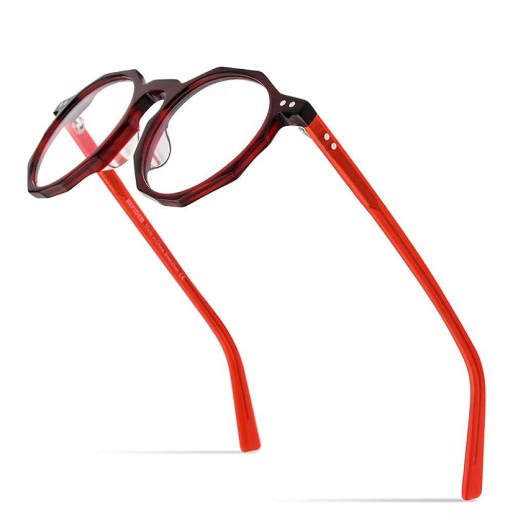 MUTYNE Montura de gafas de acetato para hombre, anteojos polígonos Retro Vintage, gafas para mujer