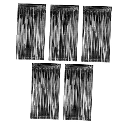 Cabilock 5Pcs Tinsel Fringe Curtain Wide High Party Backdrop for Birthday Wedding Christmas and Event Decorations Lightweight and Easy to Hang