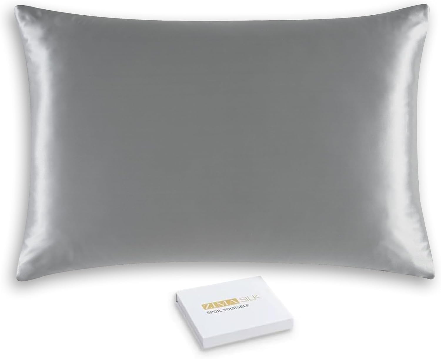 Product image of ZIMASILK 25 Momme 100% Pure Mulberry Silk Pillowcase for Hair and Skin Heath, Best Gift Choice, Highest Grade 6A Silk, 900 Thread Count, 1Pc (Queen 20''x30'', Iron Gray)