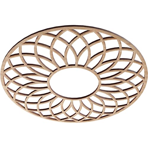 Image of Ekena Millwork 16 inchOD x 5 1 /2 inchID x 3 /8 inchT Cannes Wood Fretwork Pierced Ceiling Medallion, Alder