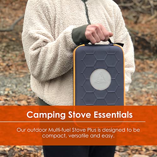nCamp - Portable Gas Stove Set, Outdoor Camping Wood Stove With Iso-Propane Adapter & Carry Case, Mini Wood Stove for Gas, Hexamine Tablets, & Liquid Fuels, Portable Wood Stove Set, 3-Piece Set - Thumbnail 6