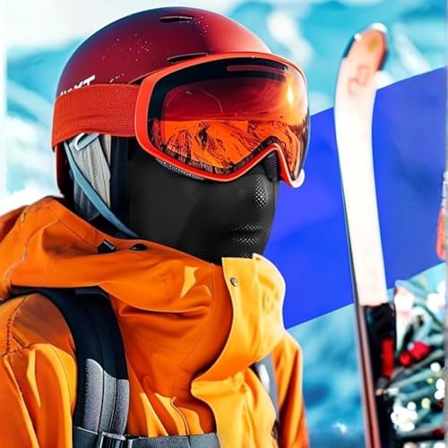 Image of TecoKart Balaclava for Men - Full Face Ski Mask with Glasses Slot, Breathable Balaclava Mask for Women & Men, Lightweight Ski Mask for Men for Riding, Running & Outdoor Sports Black