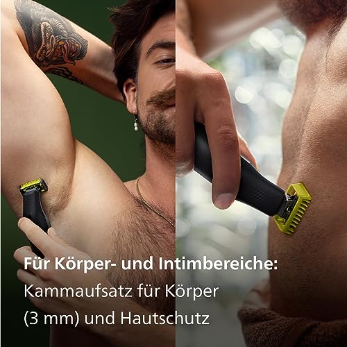 Philips OneBlade Pro 360 Face & Body – Elektrischer Bartschneider, Rasierer und Bodygroomer, 2x...