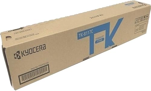 KYOCERA 1T02P3CUS0 Modelo TK-8117C Kit de tóner cian para uso ECOSYS M8124cidn y M8130cidn impresoras multifuncionales a color, rendimiento de hasta