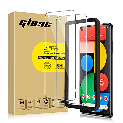 【フィルム 2枚セット ガイド枠付き】 Google Pixel 5 5G 2.5D強化ガラスフィルム グーグル ピクセル ファイブ 5G 強化ガラス 画面保護フィルム 2枚 ガイド枠 液晶保護 ガラスフィルム 9H強化ガラス 保護フィルム (Google