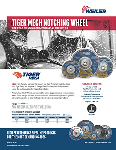 Image of Weiler 58066 4-1 /2 inch x 3 /32 inch Tiger Mechanized Pipeline, Z30T, Type 27, 5 /8 inch-11 Nut (Pack of 10)
