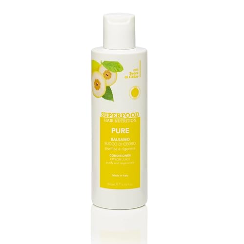 Superfood, Balsamo Purificante Pure, Balsamo con Succo di Cedro con Azione Rigenerante, Ideale per Capelli Grassi, Idrata e Districa i Capelli, 200 ml
