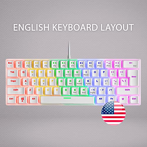 MK60 Bianco, Tastiera Gaming Meccanica FRGB, Antighosting, Switch Meccanico Blu, Lingua US - Tastiera gaming - Immagine 5