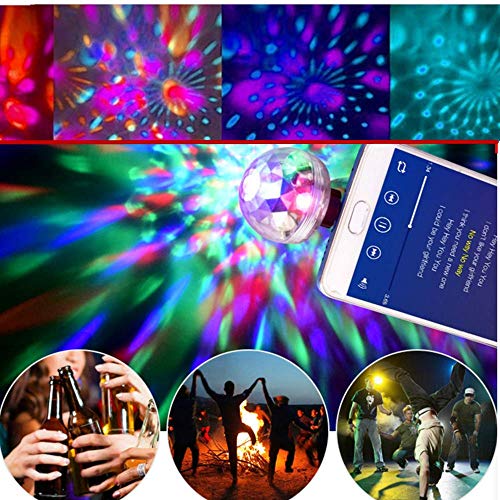USB Mini Disco Lights, Stage DJ Lights,Boolian, Magic Ball Lights, Stage Lights, USB Port Power, Birthday Party Christmas Family KTV Wedding Show bar car Interior Decoration Good Choice (2-pcs) - Thumbnail 4