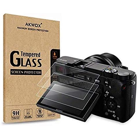 (Pack of 3) Tempered Glass Screen Protector for Sony DSLR Alpha A6000 A6300 A5000 NEX-3 NEX-5 NEX-6 NEX-7 Camera, Akwox [0.3mm 2.5D High Definition 9H] Optical LCD Premium Glass Protective Cover Film Cover