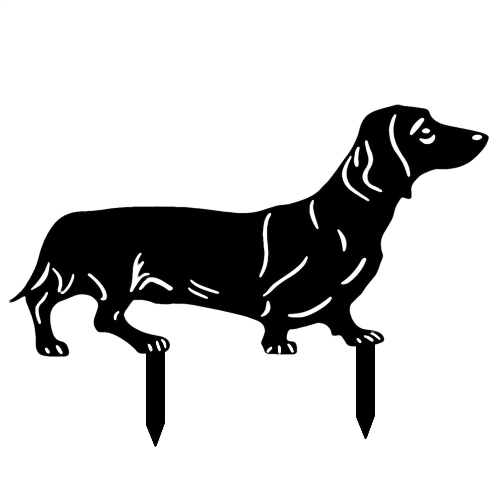 Adorno de teckel exterior para rendir homenaje a tu mascota en el jardín