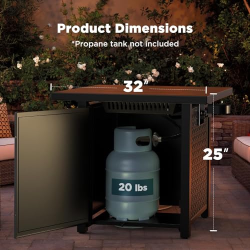 Ciays Propane Fire Pits 32 Inch Outdoor Gas Fire Pit