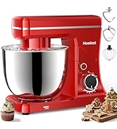 Honinst 10-Speed Stand Mixer with 8-in-1 Splash Guard, Tilt-Head, 6QT Stainless Steel Bowl + Dish...