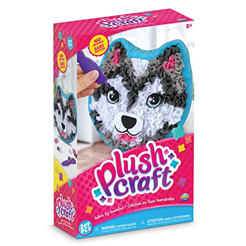 ORB - Plushcraft Coussin Loup - 57848 - Noir et Blanc - 20 cm - Polycoton - À Partir de 3 Ans Cover