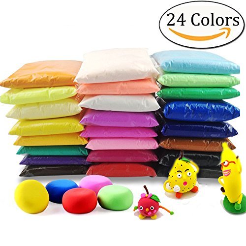 Dshengoo 24 Colors Modeling Magic Clay Air Dry Ultra Light DIY Super Light Clay Non-Sticky Non Toxic Scented for Children and Adults