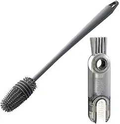 CLICKBRUSH Kit Escovas de Limpeza para Lavar Louça Escova para Lavar Garrafas Lava Mamadeiras + MiniEscova 3 em 1 Multiuso com Escova Lava Garrafas Copos e Tampa CLICK FÁCIL
