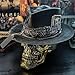 MODODO Cowboy hat,Halloween Skull Hat and Stylish Headwear for Masquerade Fashionable and Eye-catching Accessory Black
