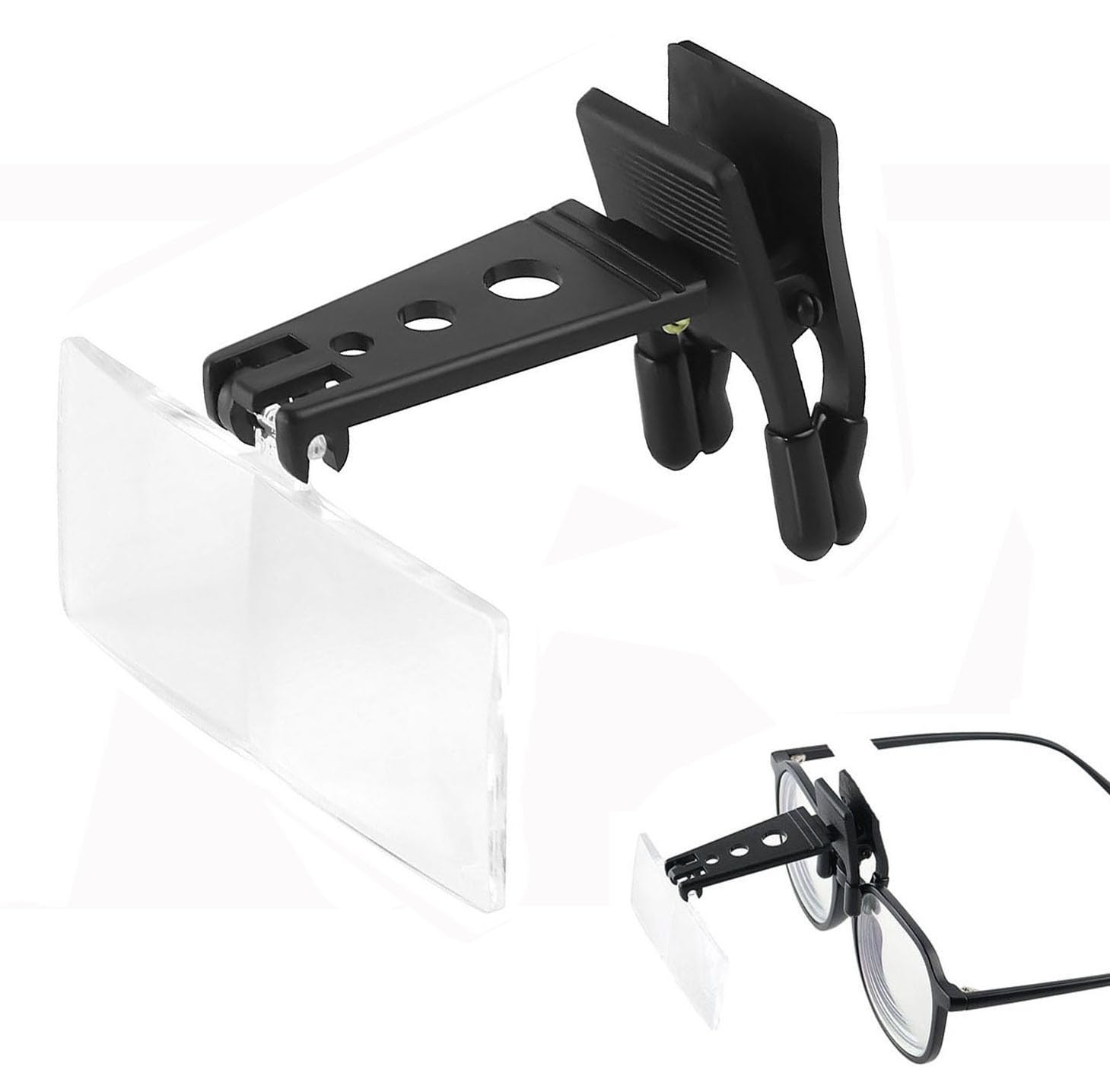 Zpeiran Clip-On Glasses Magnifier,Flip Up Lens Cap Mount Magnifier 1.5X 2.5X 3.5X Times Magnification,For Reading,Jewelry Loupe,Electronic Repair