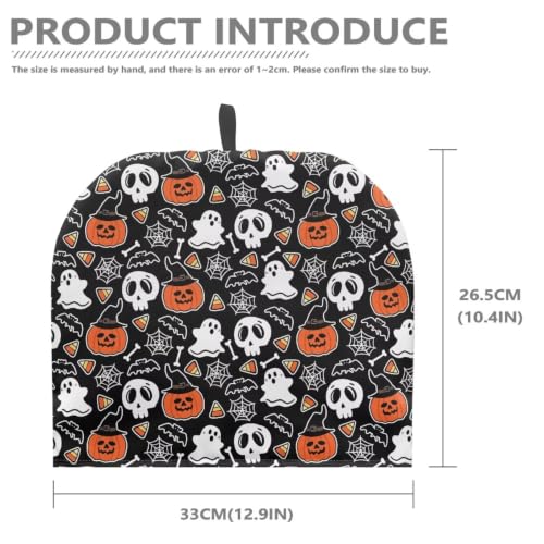 Image of Hudotybom Halloween Tea Cosy Teapot Cover Pumpkin Skull Coffee Warmer Cozy Kettle Cover Water Kettle Protector Kitchen Cozies Insulated