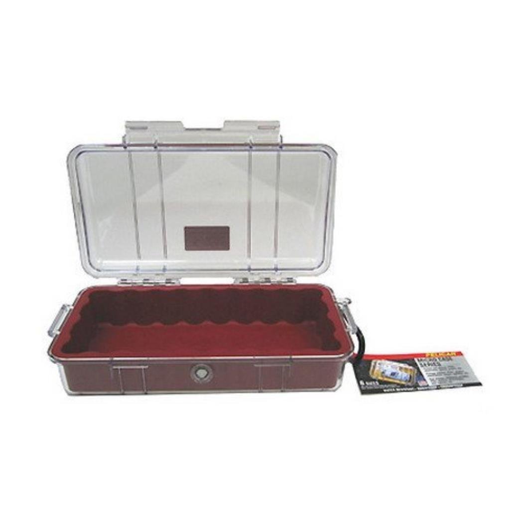 Pelican 1060 Micro Case - for iPhone, Cell Phone, Gopro, Camera, and More (Maroon Red/Clear)