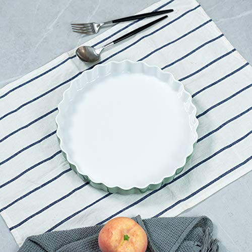 Foto von HUAFA Kuchenform, Keramik, 28 cm, Kuchenform, Backblech, Pizza, Auflaufformen zum Backen (grün)