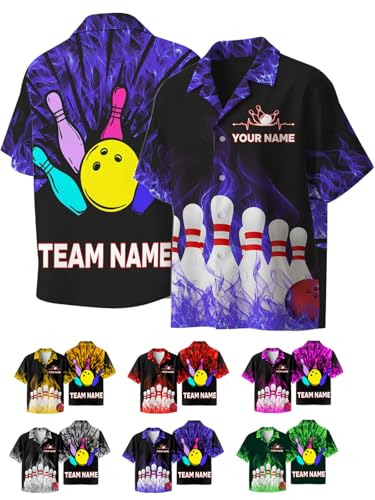 Personalisiertes Bowling-Shirt, individuelle Bowling-Uniform mit Namen, individuelles Team-Trikot, Bowling-Liebhaber-Geschenk für Frauen und Männer, Stil2