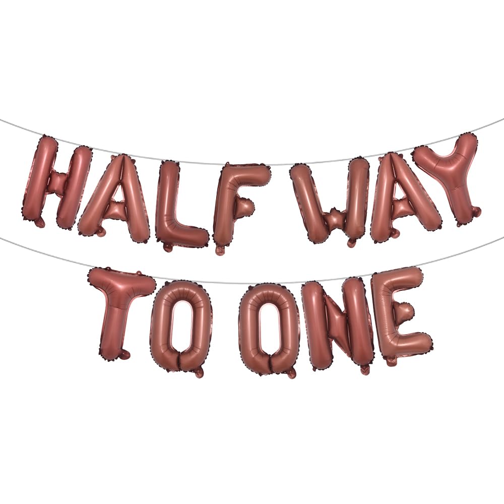 Half Way To One Balloons & Decorations (6 Months) - Half Birthday Party Supplies (Chocolate)