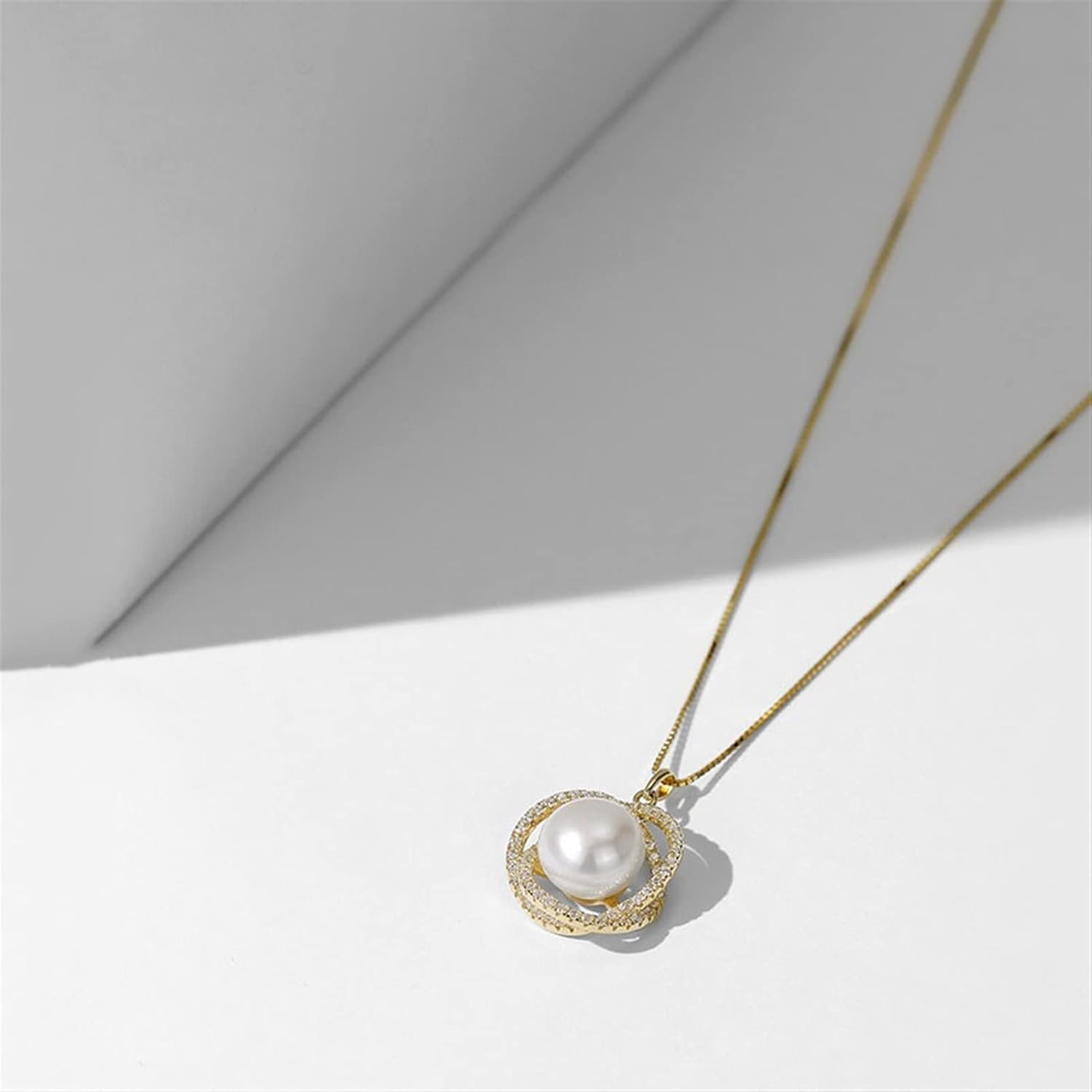 Delicato Presente 925 Necklace Silver Neckace Regali per la Collana per Farina di Perle d'Acqua Dolce